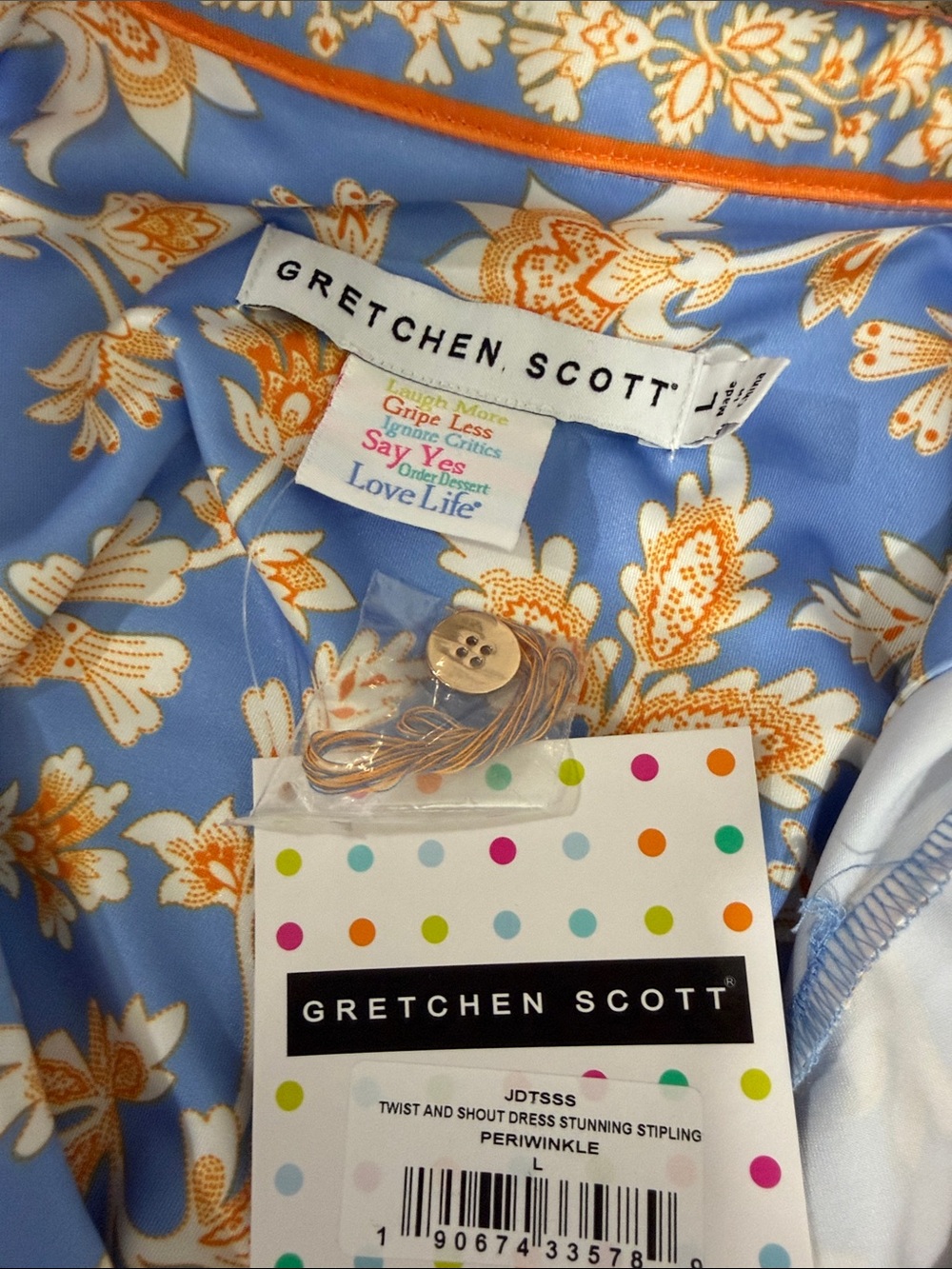 NWT Gretchen Scott Twist and Shout Floral Knee Length Dress Periwinkle Size L - Picture 6 of 10
